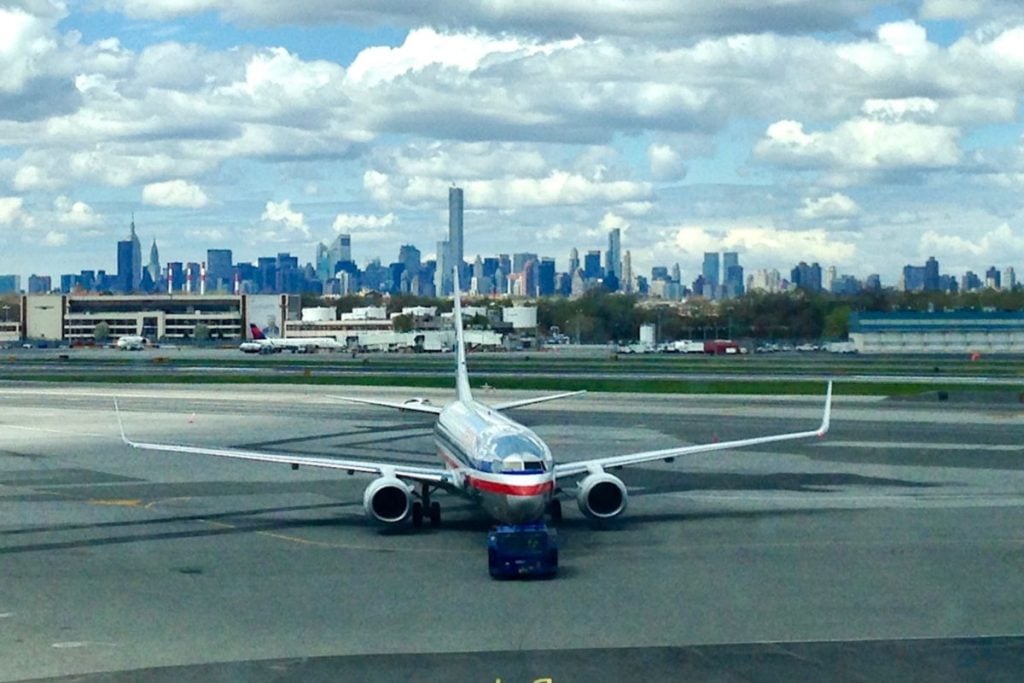 Airplane NYC background