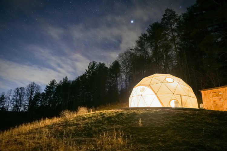 Asheville North Carolina Glamping nightdome