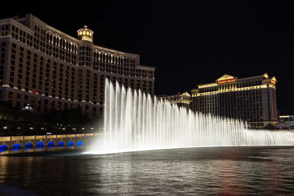Bellagio Fountains Las Vegas with teens