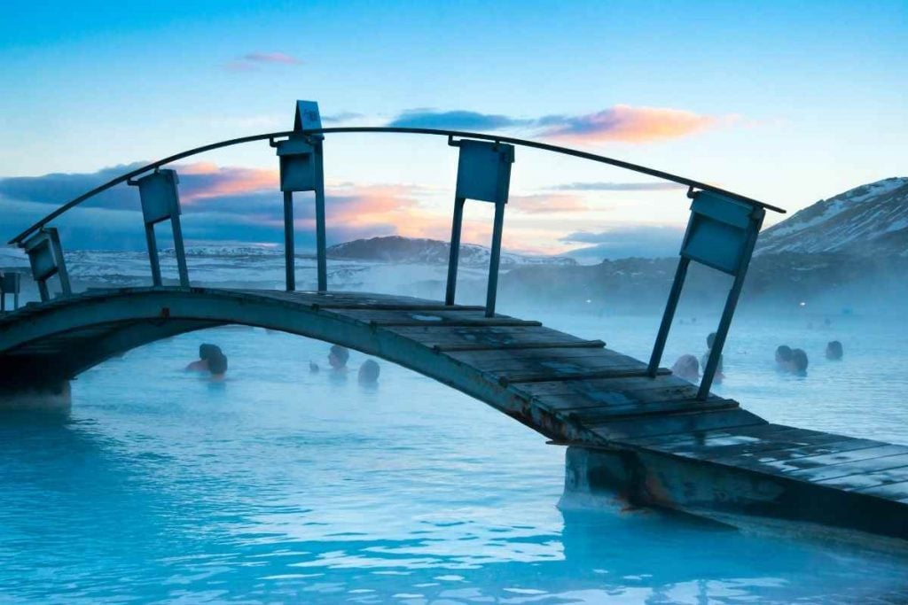 Blue lagoon iceland with teenagers
