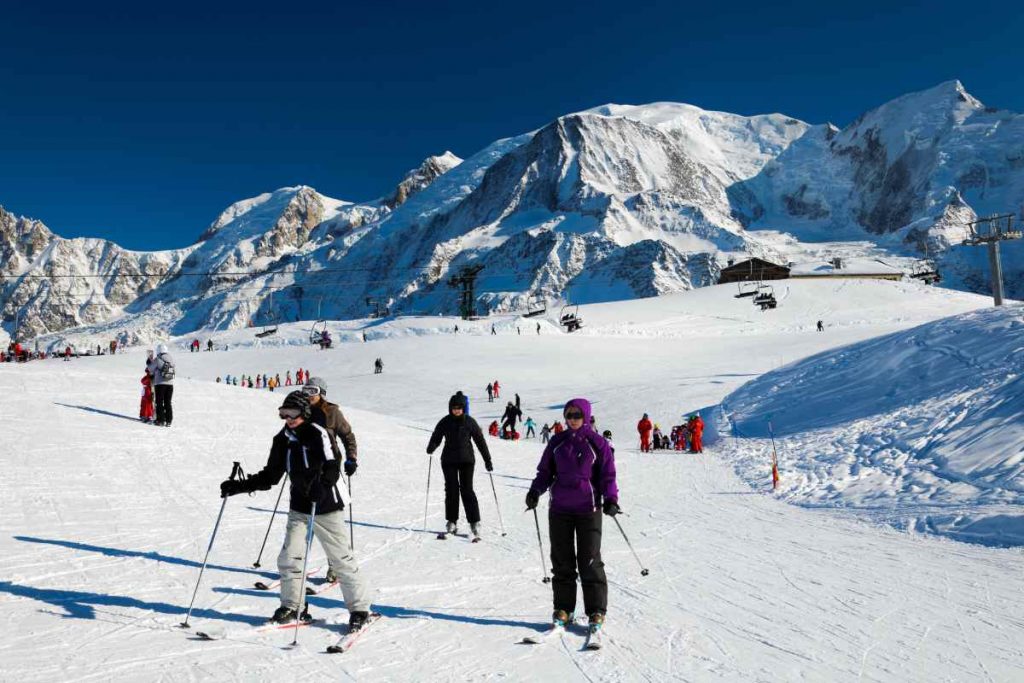 Chamonix skiing in France