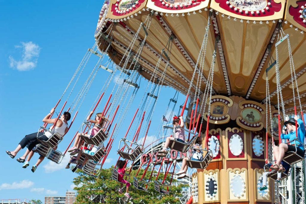 Coney Island Amusement park swings