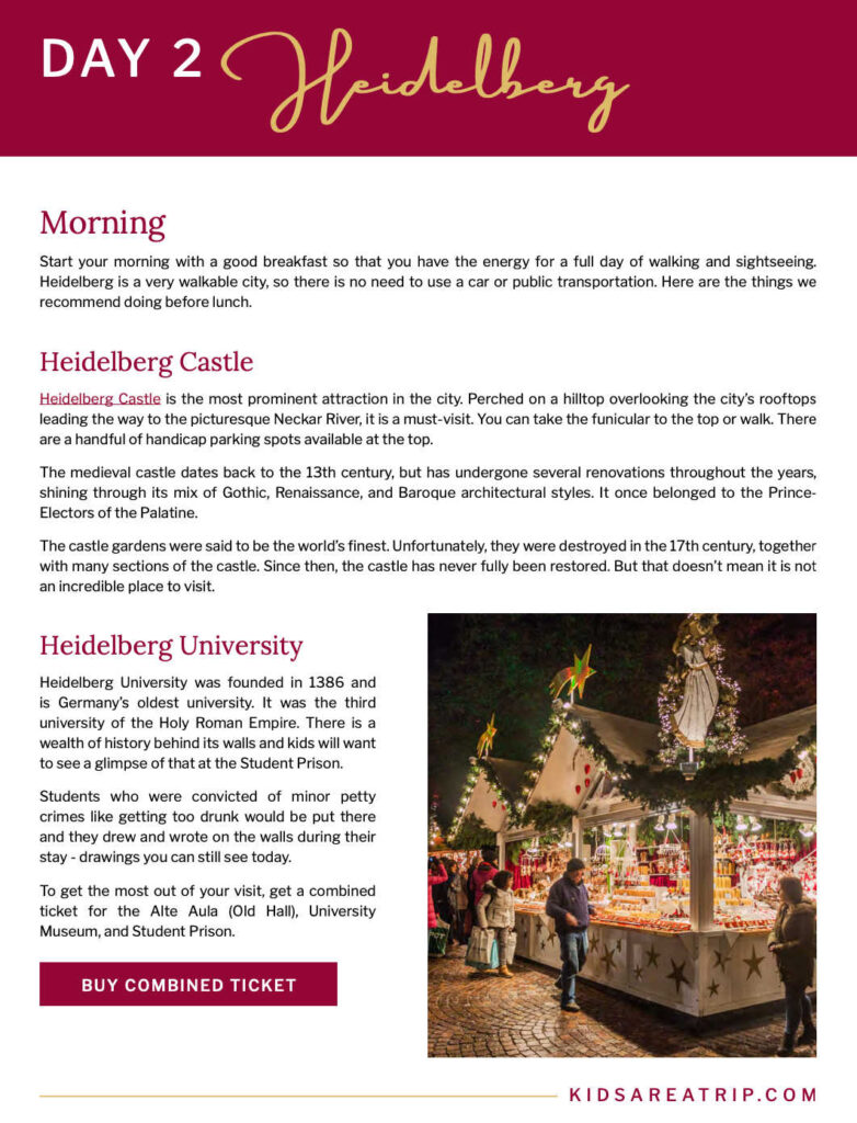 Day 2 Christmas market itinerary