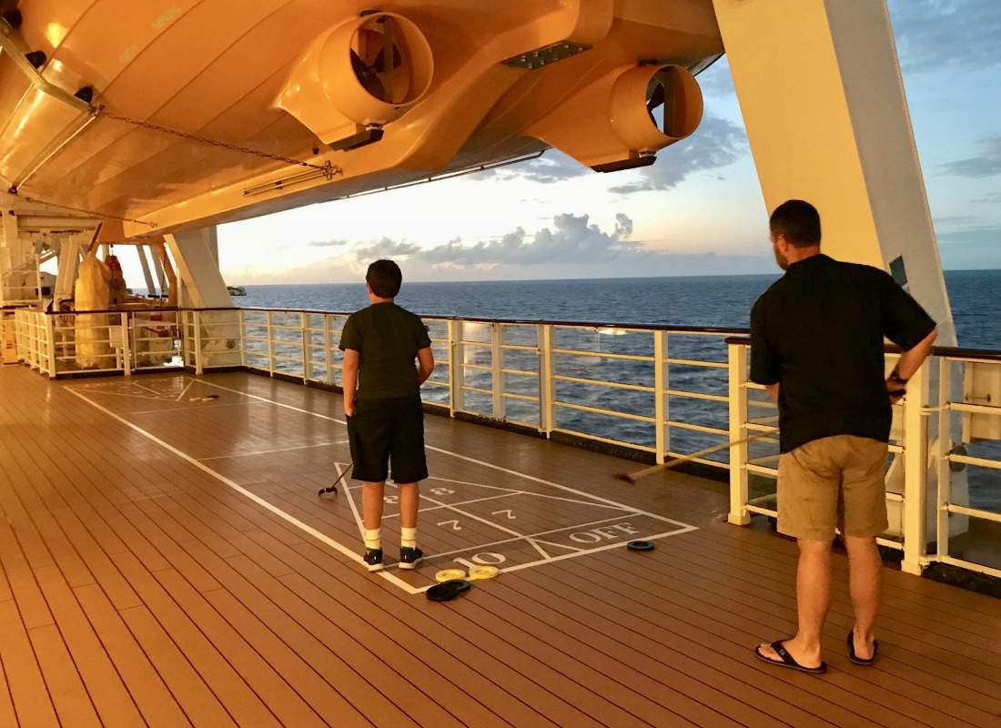 Disney Cruise with Teens Shuffleboard-Kids Are A Trip