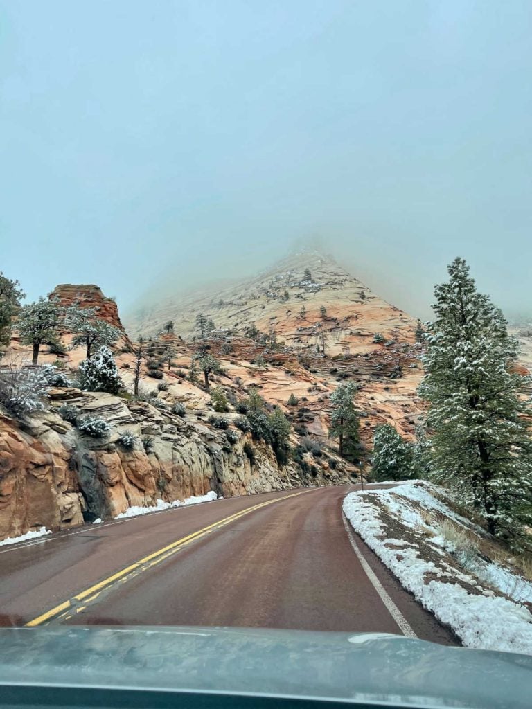 Driving through Zion NP