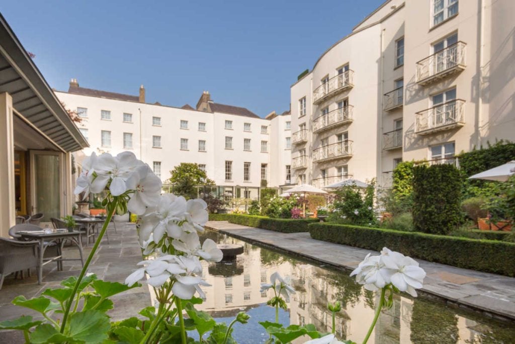 Flowers and Lower Terrace Merrion luxury Ireland Hotel Dublin