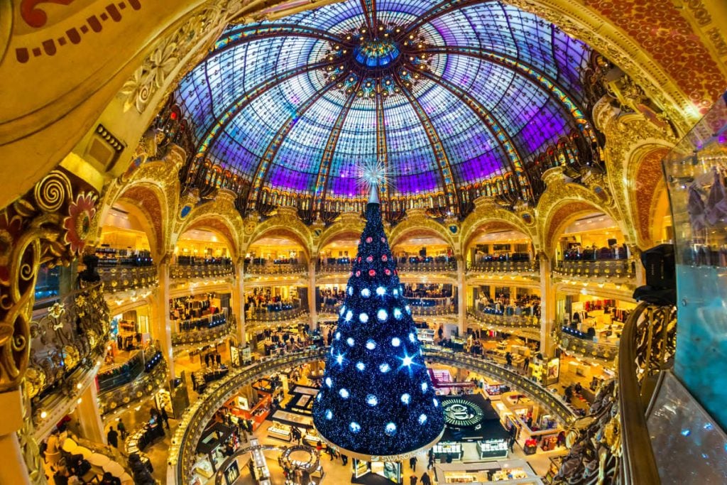 Galeries Lafayette Paris at Christmas