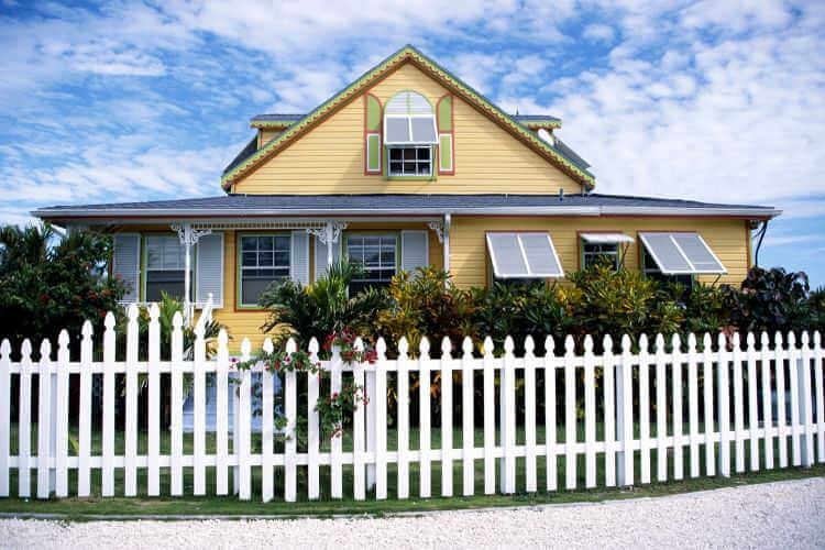 House with white picket fence