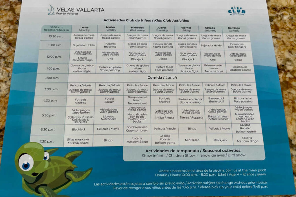 Activities at Velas Vallarta Kids Club