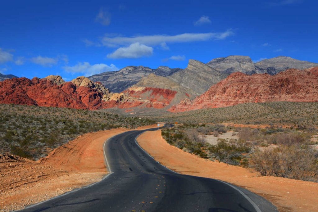 Road to Red Rock Canyon Las Vegas desert