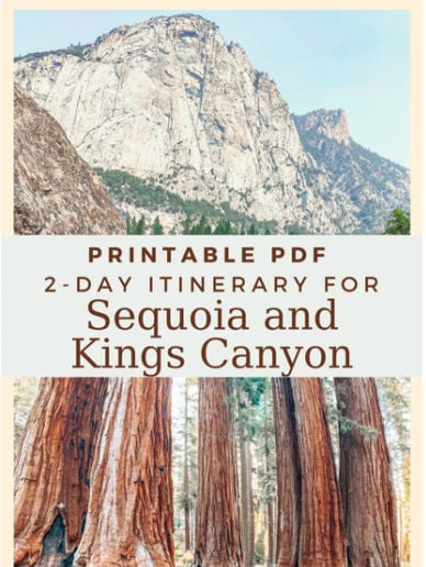 Sequoia Kings Canyon itinerary