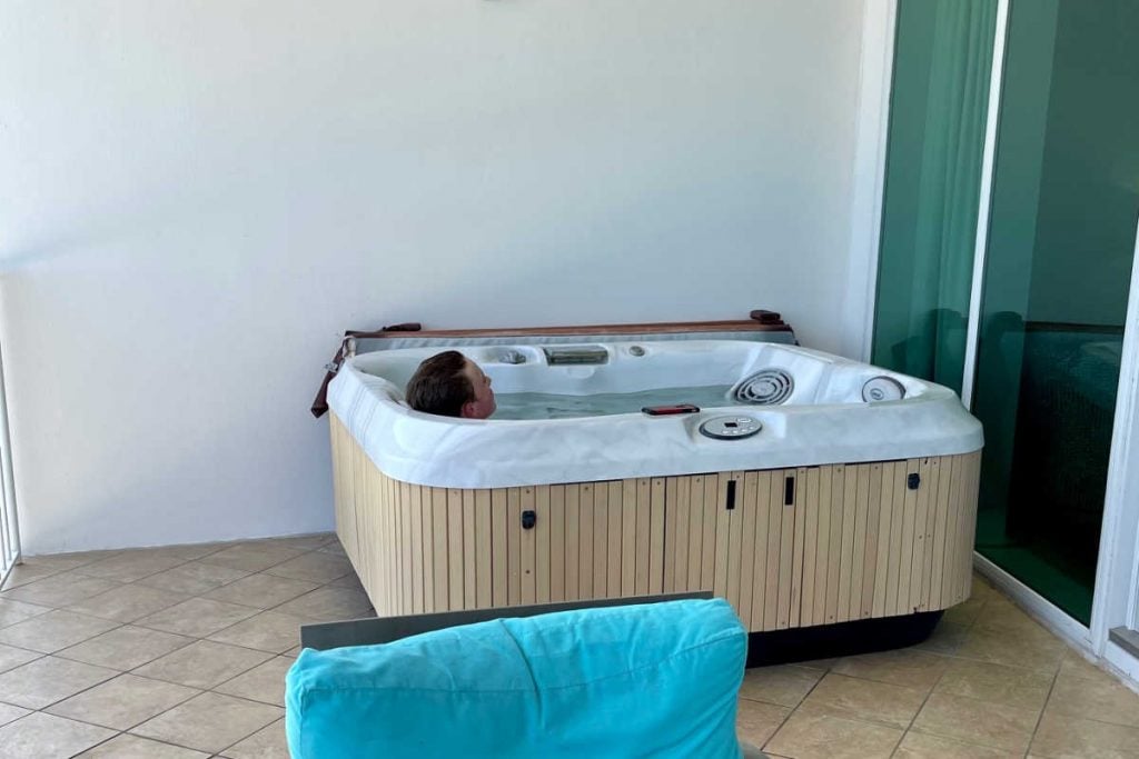 Hot tub on balcony