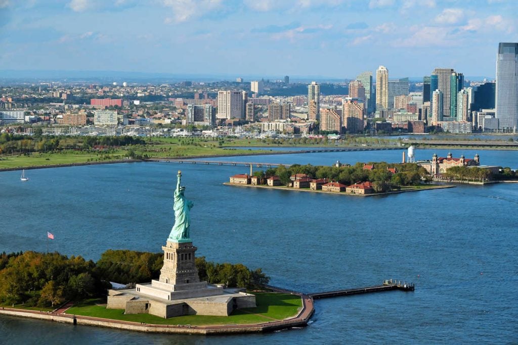 Statue of Liberty New York City with teens