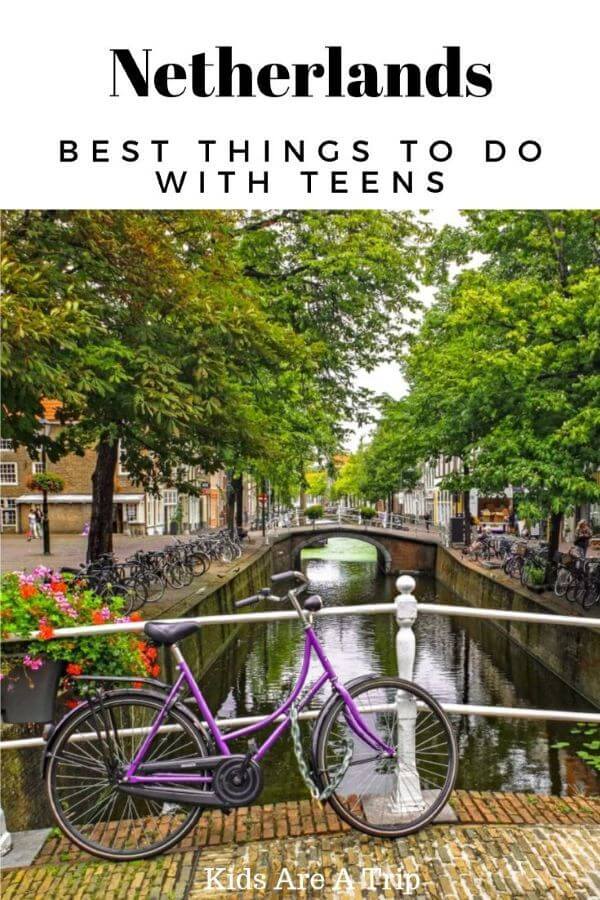 Canal Netherlands with Bicycle on Bridge-Kids Are A Trip