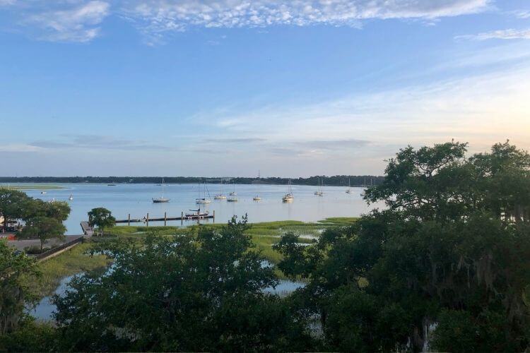 Great views of the Beaufort River can be found from the 4th floor open deck at the Anchorage 1770. 