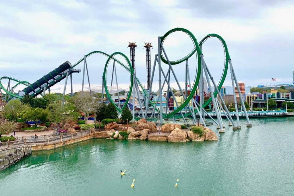 Universal Orlando theme park roller coaster