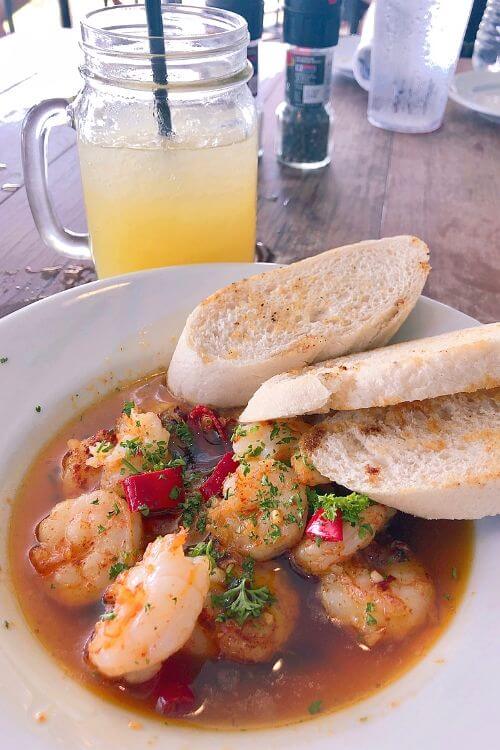 Port Royal eatery Fishcamp on 11th Street with its Pil Pil Shrimp dish. 